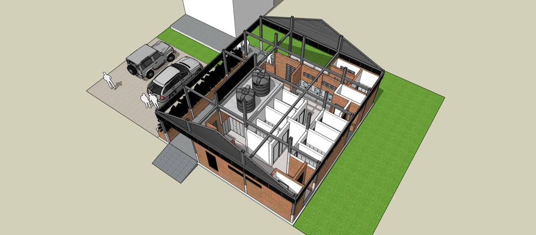 Pelan perspektif reka bentuk 3D tandas baharu